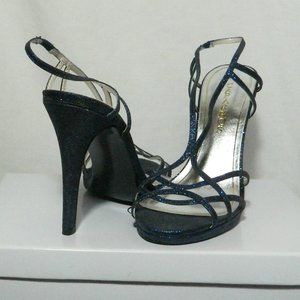 Caparros Sunday Sandals Navy Glitter Sz 9 EUC